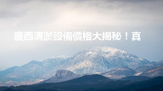 廣西清淤設備價格大揭秘！真相竟如此驚人？